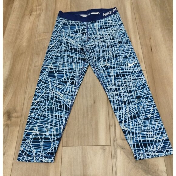 Nike Pro Game Royal Cool Tracer Training Capri Leggings Size L - Picture 4 of 15
